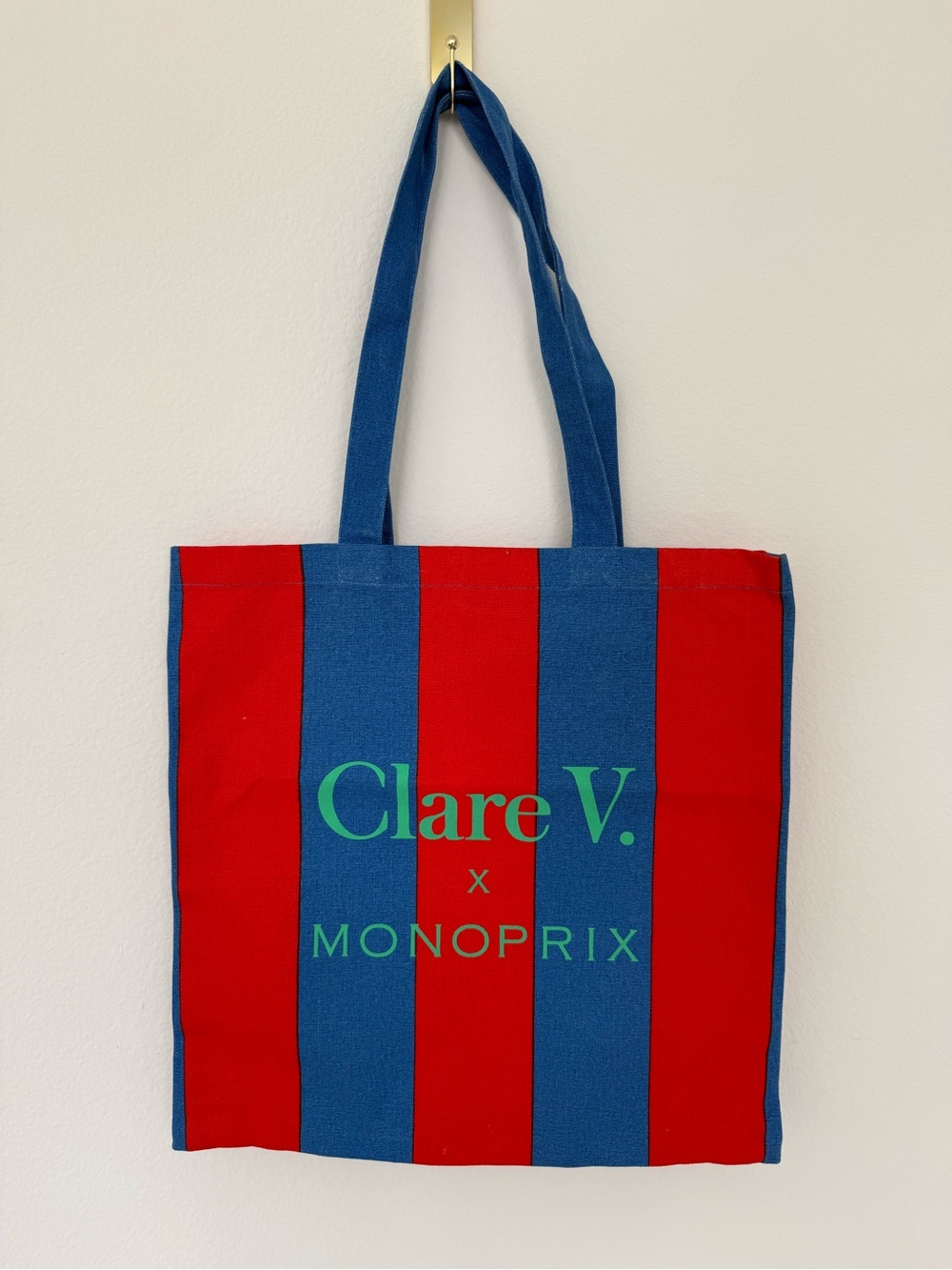 Clare V. x Monoprix Red & Blue Stripe Tote